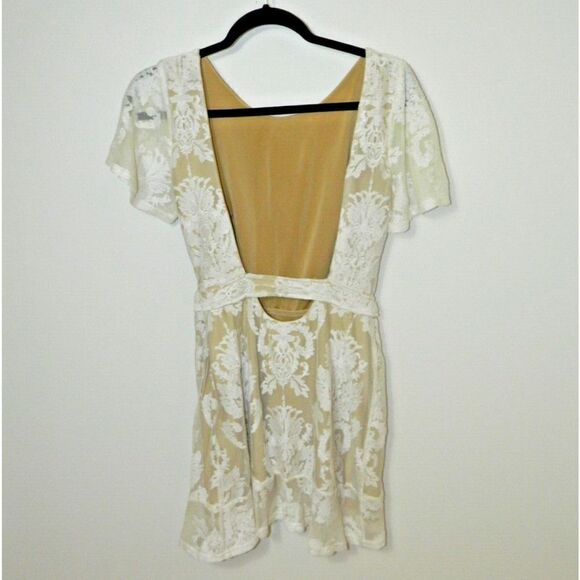 For‎ Love & Lemons Dress Size Small Lace White San Marcos Backless Mini - Picture 6 of 9